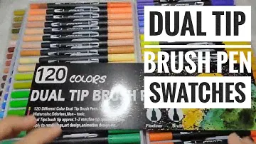 120 colors | dual tip | brush pens | fine liner drawing art | watercolor | swatches | ARTS BY J ✨