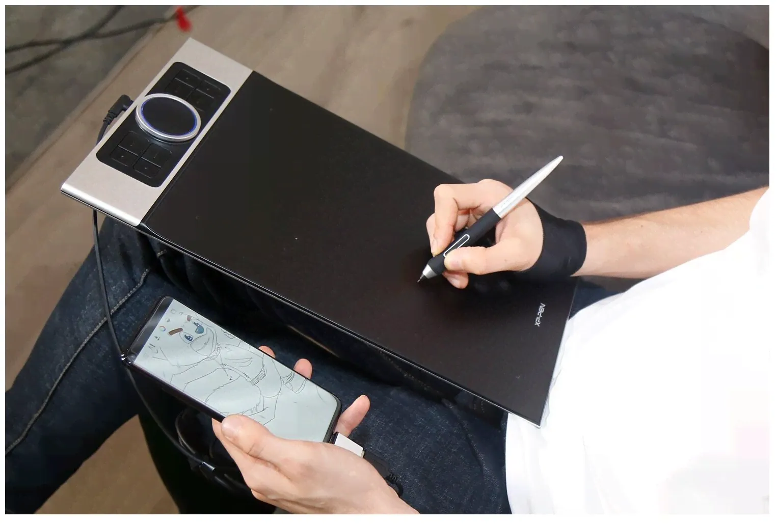 XP-PEN Графический планшет XP-Pen Deco Pro Medium, рабочая область 279 x 152 мм с колесом управления и клавишами express keys (совместимость с Android) графические планшеты-0