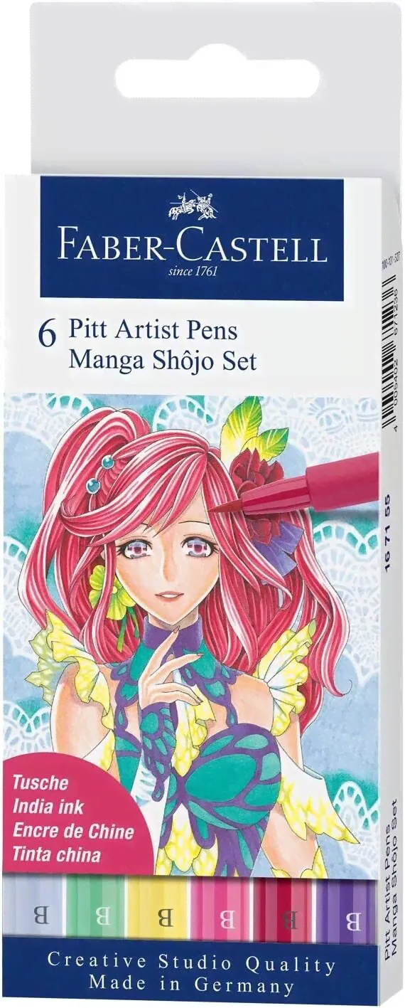 faber castell pitt artist Pen 6 Pen Wallet MANGA SHOJO