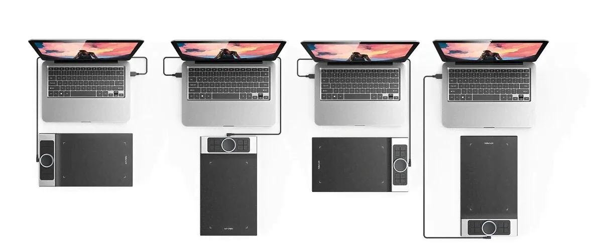 XP-PEN Графический планшет XP-Pen Deco Pro Medium, рабочая область 279 x 152 мм с колесом управления и клавишами express keys (совместимость с Android) графические планшеты-1
