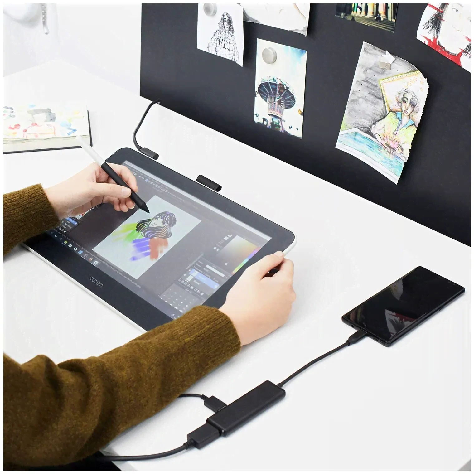 Wacom Интерактивный дисплей Wacom One 13 pen display графические планшеты-4